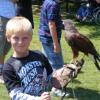 me holding a Harris hawk